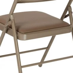 Beige Metal Seat Folding Chair by Carnegy Avenue -Carnegy Avenue Sales beige carnegy avenue folding chairs cga bd 225800 be hd 1f 1000