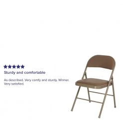 Beige Metal Seat Folding Chair by Carnegy Avenue -Carnegy Avenue Sales beige carnegy avenue folding chairs cga bd 225800 be hd 76 1000