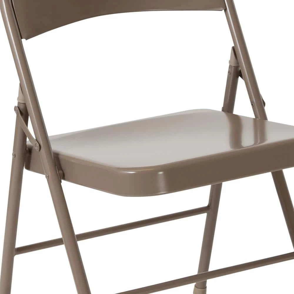 Beige Metal Folding Chair (4-Pack) by Carnegy Avenue 8 Beige Metal Folding Chair (4-Pack) by Carnegy Avenue - Image 6
