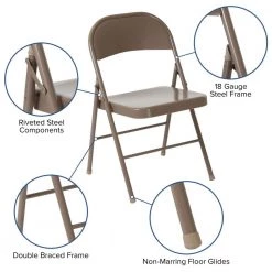 Beige Metal Folding Chair (4-Pack) by Carnegy Avenue 18 Beige Metal Folding Chair (4-Pack) by Carnegy Avenue -Carnegy Avenue Sales beige carnegy avenue folding chairs cga bd 228591 be hd 44 1000