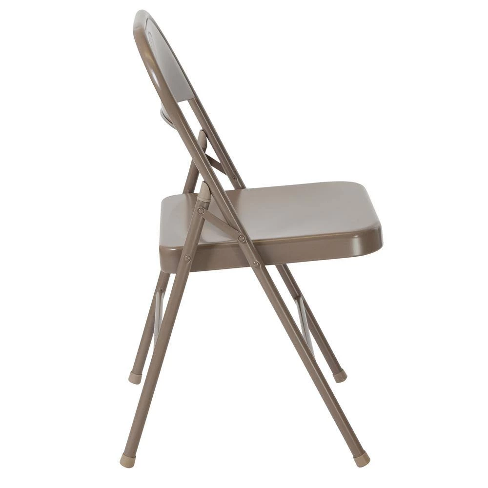 Beige Metal Folding Chair (4-Pack) by Carnegy Avenue 5 Beige Metal Folding Chair (4-Pack) by Carnegy Avenue - Image 3