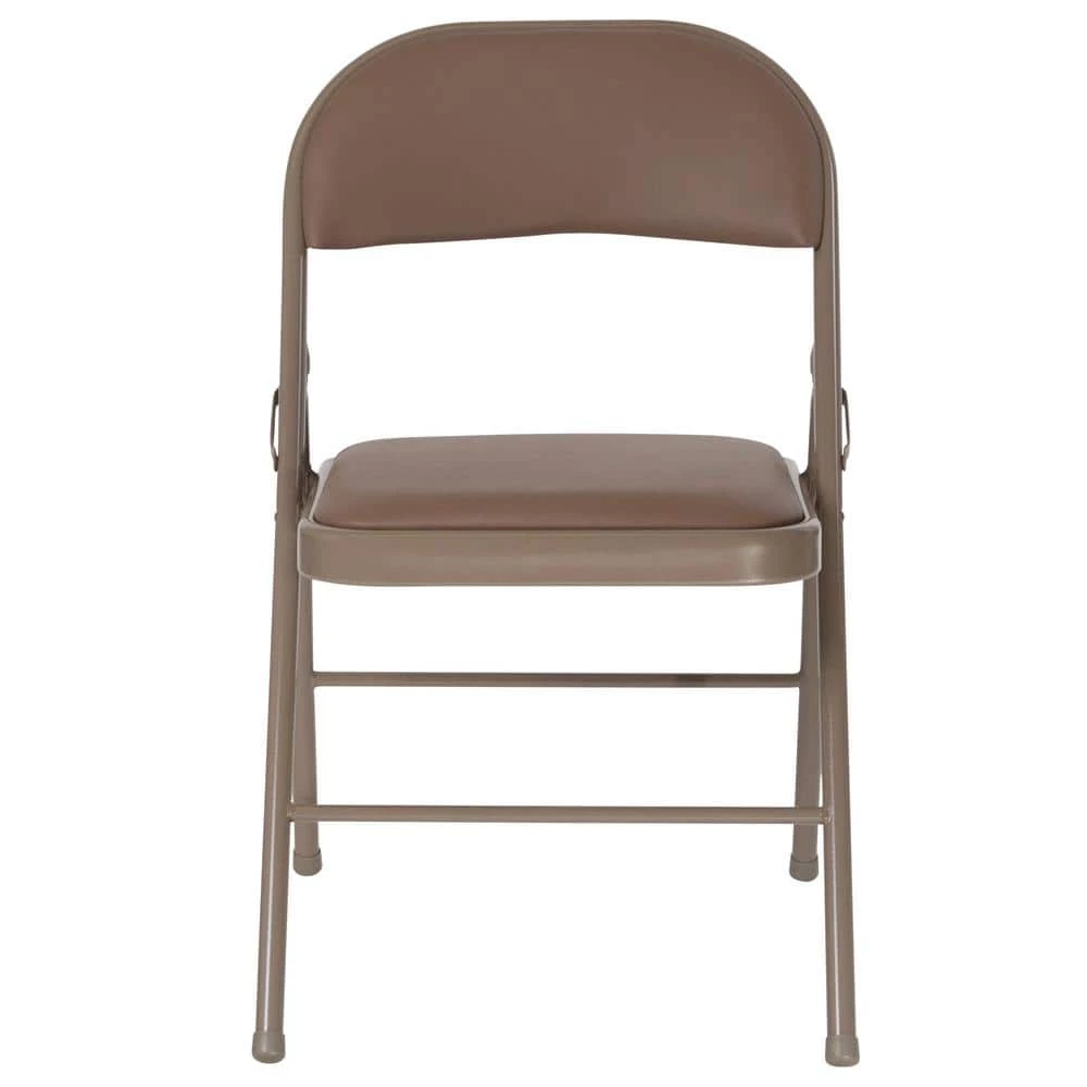 Beige Metal Folding Chair (2-Pack) by Carnegy Avenue 3 Beige Metal Folding Chair (2-Pack) by Carnegy Avenue