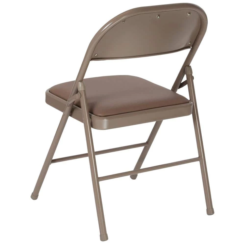 Beige Metal Folding Chair (2-Pack) by Carnegy Avenue 5 Beige Metal Folding Chair (2-Pack) by Carnegy Avenue - Image 3
