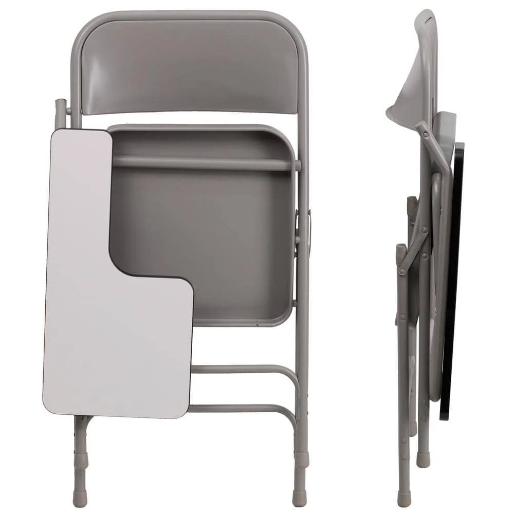 Beige Steel Right Arm Folding Chair by Carnegy Avenue 7 Beige Steel Right Arm Folding Chair by Carnegy Avenue - Image 5