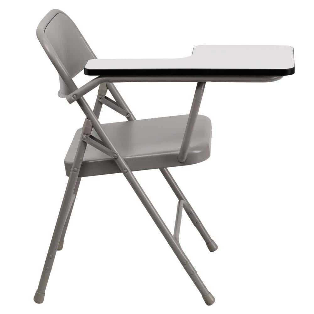 Beige Steel Right Arm Folding Chair by Carnegy Avenue 4 Beige Steel Right Arm Folding Chair by Carnegy Avenue - Image 2