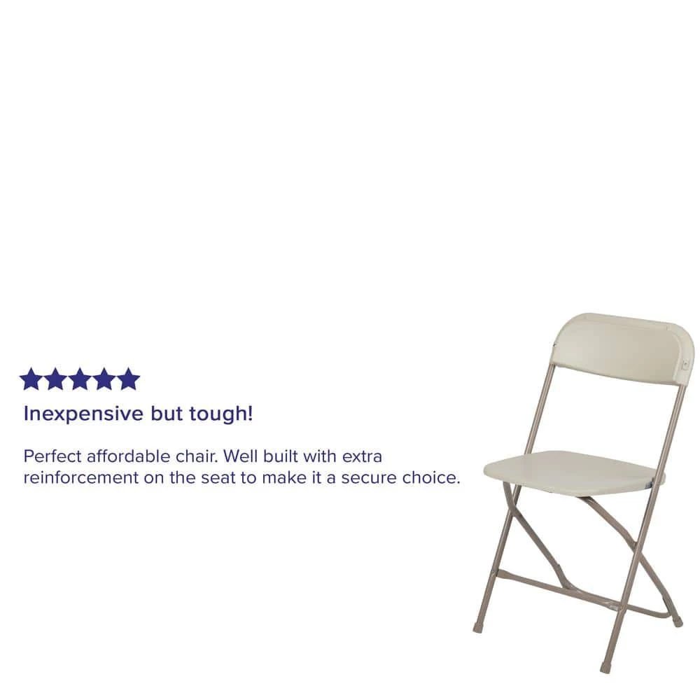 Beige Metal Folding Chair (Set of 10) by Carnegy Avenue 11 Beige Metal Folding Chair (Set of 10) by Carnegy Avenue - Image 9