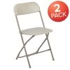 Beige Plastic Seat with Metal Frame Folding Chair (Set of 2) by Carnegy Avenue -Carnegy Avenue Sales beige carnegy avenue folding chairs cga le 274396 be hd 64 1000