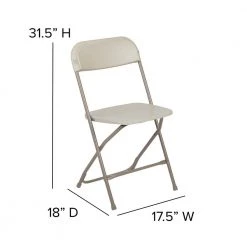 Beige Plastic Seat with Metal Frame Folding Chair (Set of 2) by Carnegy Avenue 19 Beige Plastic Seat with Metal Frame Folding Chair (Set of 2) by Carnegy Avenue -Carnegy Avenue Sales beige carnegy avenue folding chairs cga le 274396 be hd fa 1000