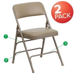 Beige Vinyl/Beige Frame Metal Folding Chair (2-Pack) by Carnegy Avenue 13 Beige Vinyl/Beige Frame Metal Folding Chair (2-Pack) by Carnegy Avenue -Carnegy Avenue Sales beige vinyl beige frame carnegy avenue folding chairs cga hf 211504 be hd c3 1000