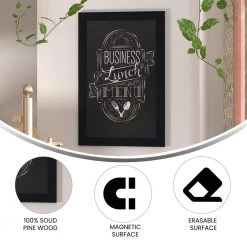 Black Magnetic Wall Mounted Chalkboard by Carnegy Avenue -Carnegy Avenue Sales black carnegy avenue boards easels cga hgwa 513524 bl hd c3 1000