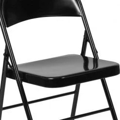 Black Metal Folding Chair (4-Pack) by Carnegy Avenue -Carnegy Avenue Sales black carnegy avenue folding chairs cga bd 228592 bl hd 1f 1000