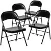 Black Metal Folding Chair (4-Pack) by Carnegy Avenue