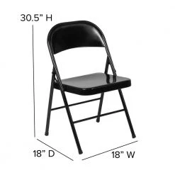 Black Metal Folding Chair (4-Pack) by Carnegy Avenue -Carnegy Avenue Sales black carnegy avenue folding chairs cga bd 228592 bl hd fa 1000