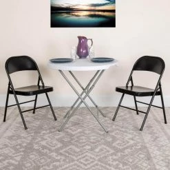 Black Metal Folding Chair (2-Pack) by Carnegy Avenue -Carnegy Avenue Sales black carnegy avenue folding chairs cga bd 275018 bl hd 31 1000