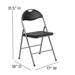 Black Metal Folding Chair (2-Pack) by Carnegy Avenue -Carnegy Avenue Sales black carnegy avenue folding chairs cga jb 275064 bl hd fa 1000