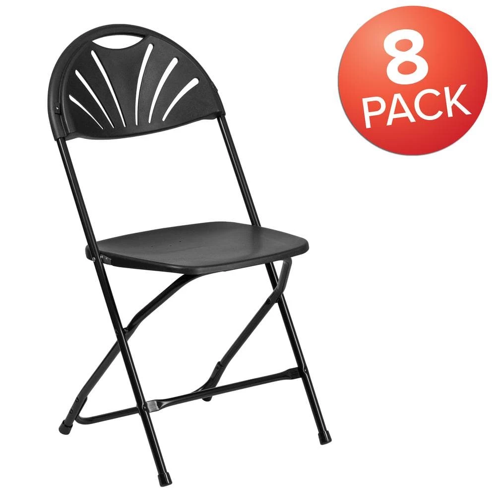 Black Metal Folding Chair (Set of 8) by Carnegy Avenue 3 Black Metal Folding Chair (Set of 8) by Carnegy Avenue