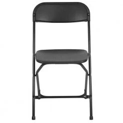 Black Plastic Seat with Metal Frame Folding Chair (Set of 2) by Carnegy Avenue -Carnegy Avenue Sales black carnegy avenue folding chairs cga le 274397 bl hd 44 1000