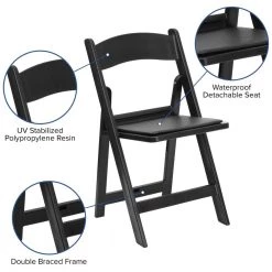 Black Vinyl Seat with Resin Frame Folding Chair (Set of 2) by Carnegy Avenue -Carnegy Avenue Sales black carnegy avenue folding chairs cga le 274423 bl hd 44 1000