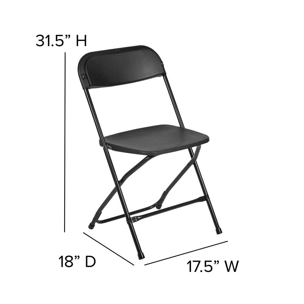 Black Metal Folding Chair (Set of 10) by Carnegy Avenue 10 Black Metal Folding Chair (Set of 10) by Carnegy Avenue - Image 8
