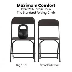 Big and Tall Commercial Folding Chair - Extra Wide 650 lb. Capacity - Durable Plastic - 4-Pack by Carnegy Avenue 17 Big and Tall Commercial Folding Chair - Extra Wide 650 lb. Capacity - Durable Plastic - 4-Pack by Carnegy Avenue -Carnegy Avenue Sales black carnegy avenue folding chairs cga le 511811 bl hd 44 1000