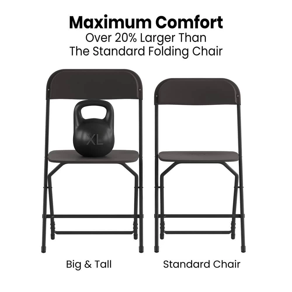 Big and Tall Commercial Folding Chair - Extra Wide 650 lb. Capacity - Durable Plastic - 4-Pack by Carnegy Avenue 9 Big and Tall Commercial Folding Chair - Extra Wide 650 lb. Capacity - Durable Plastic - 4-Pack by Carnegy Avenue - Image 7