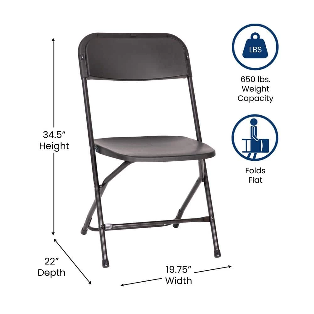 Big and Tall Commercial Folding Chair - Extra Wide 650 lb. Capacity - Durable Plastic - 4-Pack by Carnegy Avenue 10 Big and Tall Commercial Folding Chair - Extra Wide 650 lb. Capacity - Durable Plastic - 4-Pack by Carnegy Avenue - Image 8