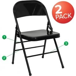 Black Metal Folding Chair (2-Pack) by Carnegy Avenue -Carnegy Avenue Sales black carnegy avenue folding chairs cga rb 275031 bl hd c3 1000