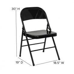 Black Metal Folding Chair (2-Pack) by Carnegy Avenue -Carnegy Avenue Sales black carnegy avenue folding chairs cga rb 275031 bl hd fa 1000