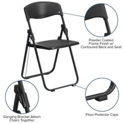 Black Plastic Seat with Metal Frame Folding Chair (Set of 2) by Carnegy Avenue 17 Black Plastic Seat with Metal Frame Folding Chair (Set of 2) by Carnegy Avenue -Carnegy Avenue Sales black carnegy avenue folding chairs cga rut 275039 bl hd 44 1000