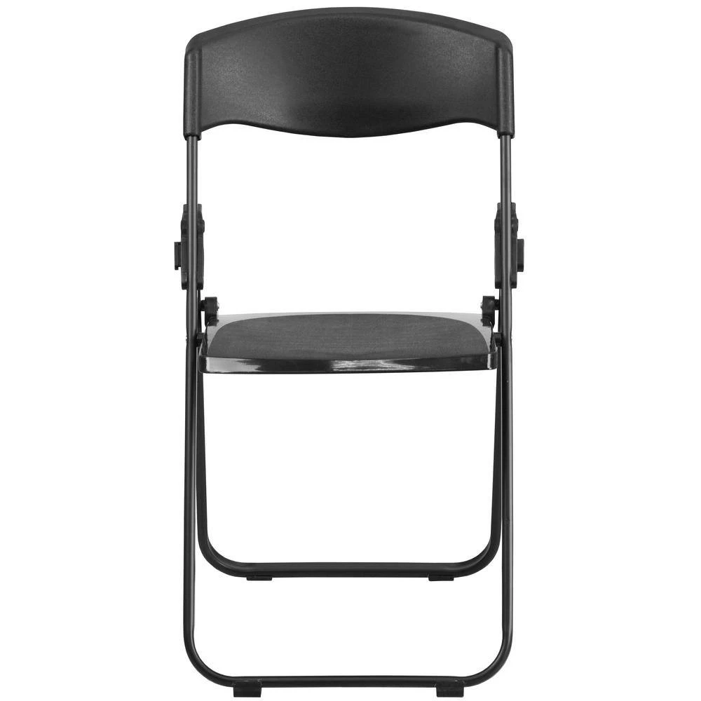 Black Plastic Seat with Metal Frame Folding Chair (Set of 2) by Carnegy Avenue 11 Black Plastic Seat with Metal Frame Folding Chair (Set of 2) by Carnegy Avenue - Image 9