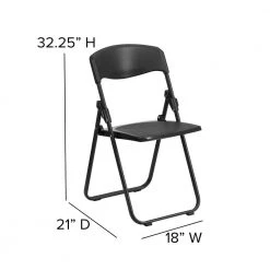 Black Plastic Seat with Metal Frame Folding Chair (Set of 2) by Carnegy Avenue 18 Black Plastic Seat with Metal Frame Folding Chair (Set of 2) by Carnegy Avenue -Carnegy Avenue Sales black carnegy avenue folding chairs cga rut 275039 bl hd fa 1000