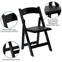 Black Wood Folding Chair (2-Pack) by Carnegy Avenue -Carnegy Avenue Sales black carnegy avenue folding chairs cga xf 275043 bl hd 44 1000