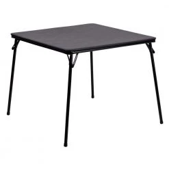 33.5 in. Black Plastic Table top Material Folding Card Tables by Carnegy Avenue