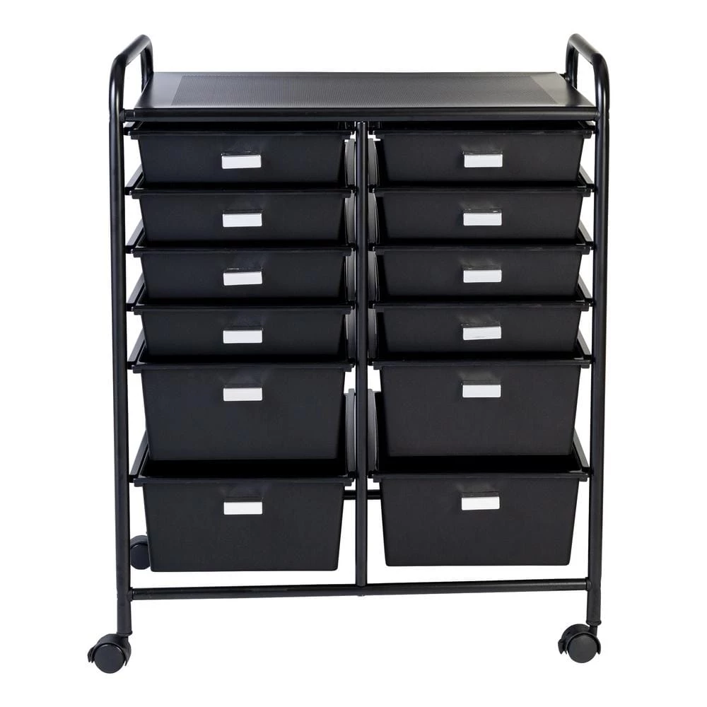 Steel Rolling 12-Drawer Cart in Black by Honey-Can-Do 7 Steel Rolling 12-Drawer Cart in Black by Honey-Can-Do - Image 5