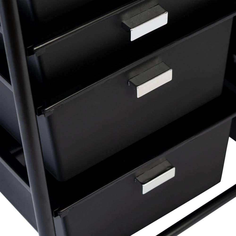 Steel Rolling 12-Drawer Cart in Black by Honey-Can-Do 5 Steel Rolling 12-Drawer Cart in Black by Honey-Can-Do - Image 3
