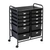 Steel Rolling 12-Drawer Cart in Black by Honey-Can-Do