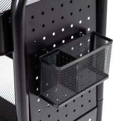 Steel Black Craft Cart with Pegboard Shelf and Metal Basket by Honey-Can-Do -Carnegy Avenue Sales black honey can do craft storage crt 09607 1f 1000