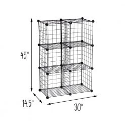 43 in. H x 29 in. W x 14.5 in. D Black 6- Cube Organizer by Honey-Can-Do 10 43 in. H x 29 in. W x 14.5 in. D Black 6- Cube Organizer by Honey-Can-Do -Carnegy Avenue Sales black honey can do cube storage organizers shf 09484 1f 1000