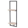 4.9 in. D x 7.99 in. W x 23.62 in. H in Black Matte Steel Floating Vertical 2-Tier Decorative Wall Shelf by Honey-Can-Do -Carnegy Avenue Sales black honey can do decorative shelving shf 08572 64 1000