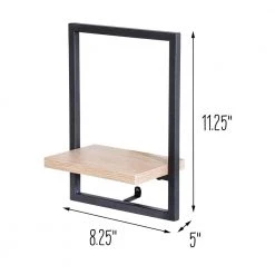 8.1 in. W x 11.2 in. H x 4.9 in. D Black Steel Small Vertical Floating Wall Shelf by Honey-Can-Do 8 8.1 in. W x 11.2 in. H x 4.9 in. D Black Steel Small Vertical Floating Wall Shelf by Honey-Can-Do -Carnegy Avenue Sales black honey can do decorative shelving shf 08575 4f 1000