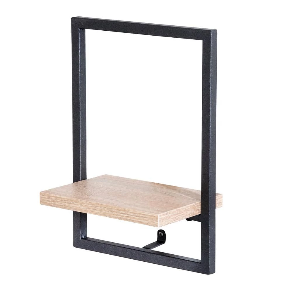 8.1 in. W x 11.2 in. H x 4.9 in. D Black Steel Small Vertical Floating Wall Shelf by Honey-Can-Do 3 8.1 in. W x 11.2 in. H x 4.9 in. D Black Steel Small Vertical Floating Wall Shelf by Honey-Can-Do