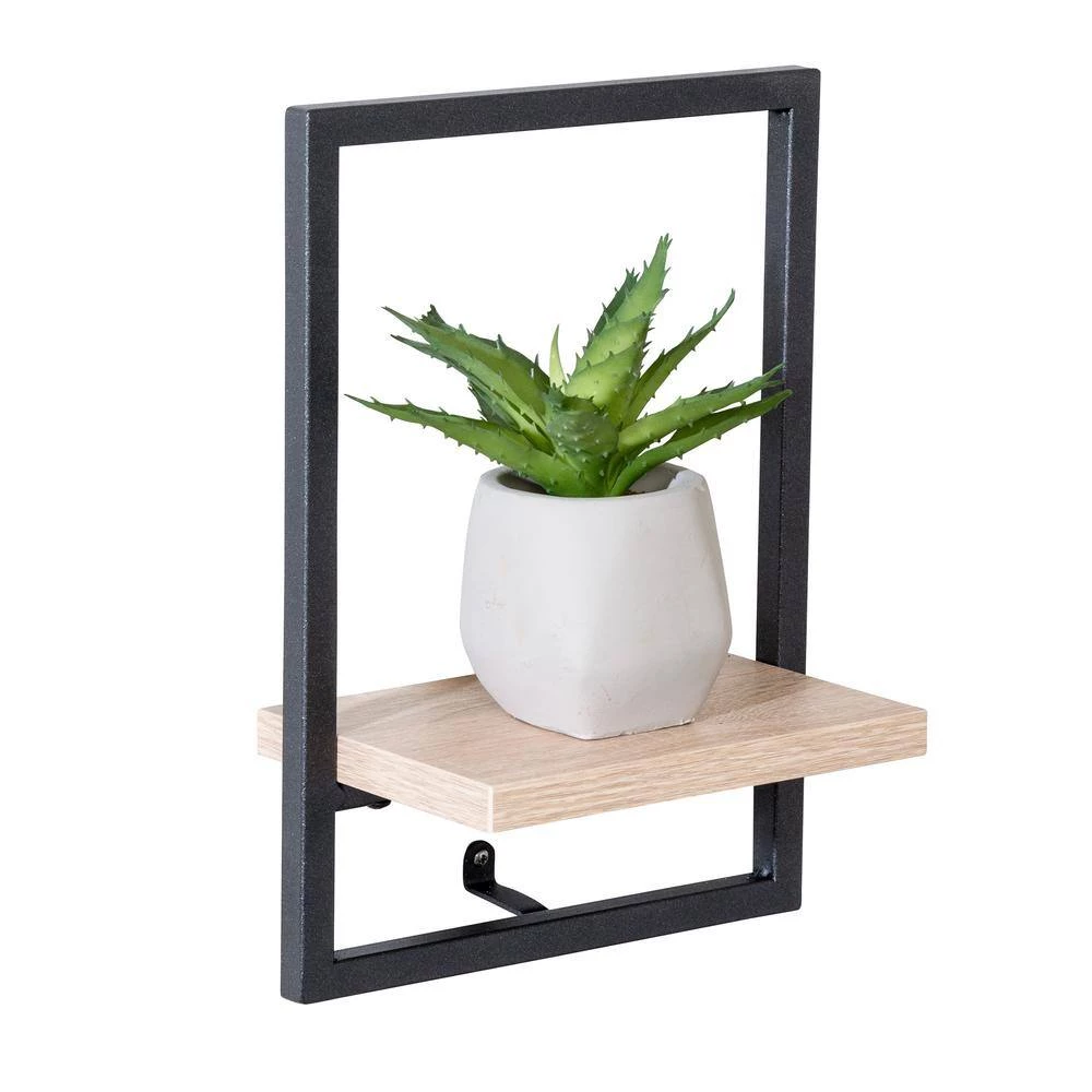 8.1 in. W x 11.2 in. H x 4.9 in. D Black Steel Small Vertical Floating Wall Shelf by Honey-Can-Do 4 8.1 in. W x 11.2 in. H x 4.9 in. D Black Steel Small Vertical Floating Wall Shelf by Honey-Can-Do - Image 2