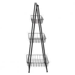 11.8 in. W x 35.8 in. H x 17.3 in. D Black Steel Fold-Able 3-Tier Entry Shelving Unit by Honey-Can-Do -Carnegy Avenue Sales black honey can do freestanding shelving units shf 08580 4f 1000
