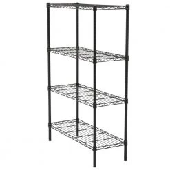 Black 4-Tier Adjustable Garage Storage Shelving Unit (36 in. W x 54 in. H x 14 in. D) by Honey-Can-Do -Carnegy Avenue Sales black honey can do freestanding shelving units shf 09438 40 1000