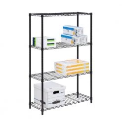 Black 4-Tier Adjustable Garage Storage Shelving Unit (36 in. W x 54 in. H x 14 in. D) by Honey-Can-Do -Carnegy Avenue Sales black honey can do freestanding shelving units shf 09438 c3 1000