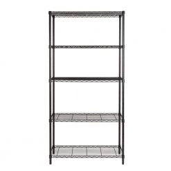 Black 5-Tier Heavy Duty Steel Garage Storage Shelving Unit (36 in. W x 72 in. H x 16 in. D) by Honey-Can-Do -Carnegy Avenue Sales black honey can do freestanding shelving units shf 09627 4f 1000