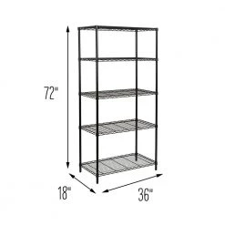 Black 5-Tier Steel Garage Storage Shelving Unit (36 in. W x 72 in. H x 18 in. D) by Honey-Can-Do 11 Black 5-Tier Steel Garage Storage Shelving Unit (36 in. W x 72 in. H x 18 in. D) by Honey-Can-Do -Carnegy Avenue Sales black honey can do freestanding shelving units shf 09686 1f 1000