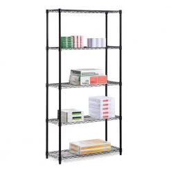 Black 5-Tier Steel Garage Storage Shelving Unit (36 in. W x 72 in. H x 18 in. D) by Honey-Can-Do 12 Black 5-Tier Steel Garage Storage Shelving Unit (36 in. W x 72 in. H x 18 in. D) by Honey-Can-Do -Carnegy Avenue Sales black honey can do freestanding shelving units shf 09686 44 1000