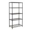 Black 5-Tier Steel Garage Storage Shelving Unit (36 in. W x 72 in. H x 18 in. D) by Honey-Can-Do -Carnegy Avenue Sales black honey can do freestanding shelving units shf 09686 64 1000