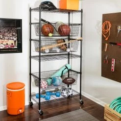 Black Steel Sport Storage Organizer by Honey-Can-Do 17 Black Steel Sport Storage Organizer by Honey-Can-Do -Carnegy Avenue Sales black honey can do garage sports organizers shf 08200 31 1000